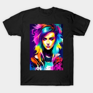 night city cyberpunk, cyberpunk art, neon art v14 T-Shirt